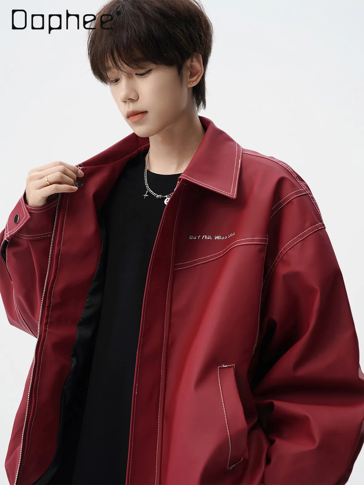 Spring and Autumn American Retro Style Red PU Leather Jacket for Men High Street Versatile Loose Casual Black Jacket
Spring and Autumn American Retro Style Red PU Leather Jacket for Men High Street Versatile Loose Casual Black Jacket