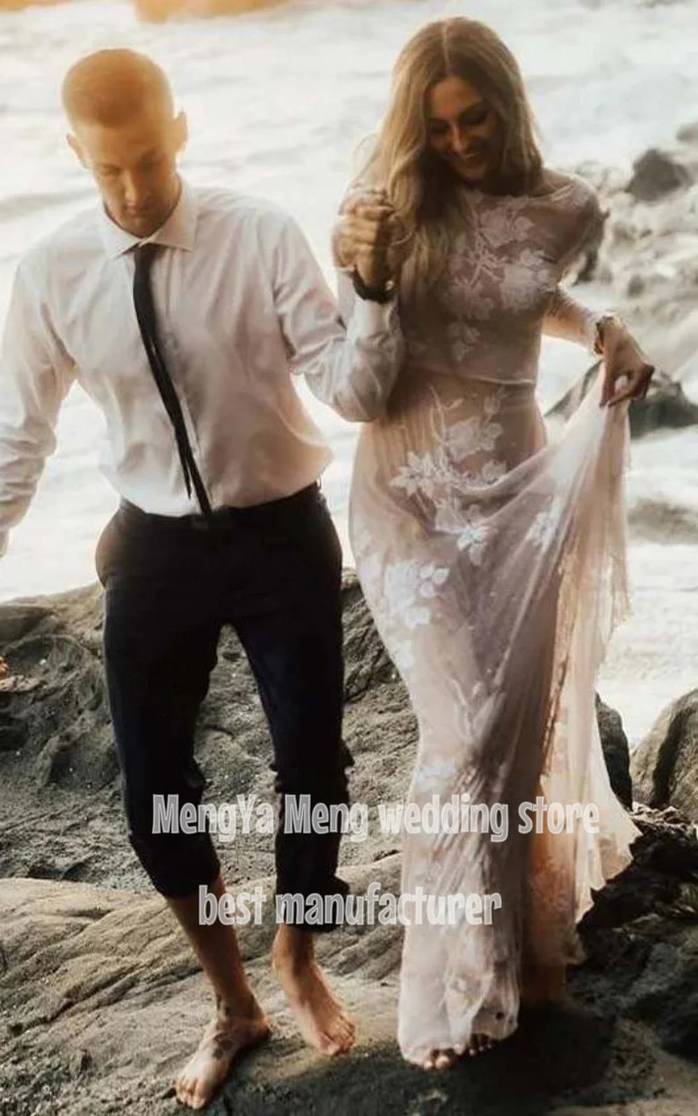 ZHUISHU Bohemian Wedding Dress Long Sleeve A-line Bride Dresses Sexy Scoop Neck Bridal Gown For Beach Wedding Party Customized
ZHUISHU Bohemian Wedding Dress Long Sleeve A-line Bride Dresses Sexy Scoop Neck Bridal Gown For Beach Wedding Party Customized