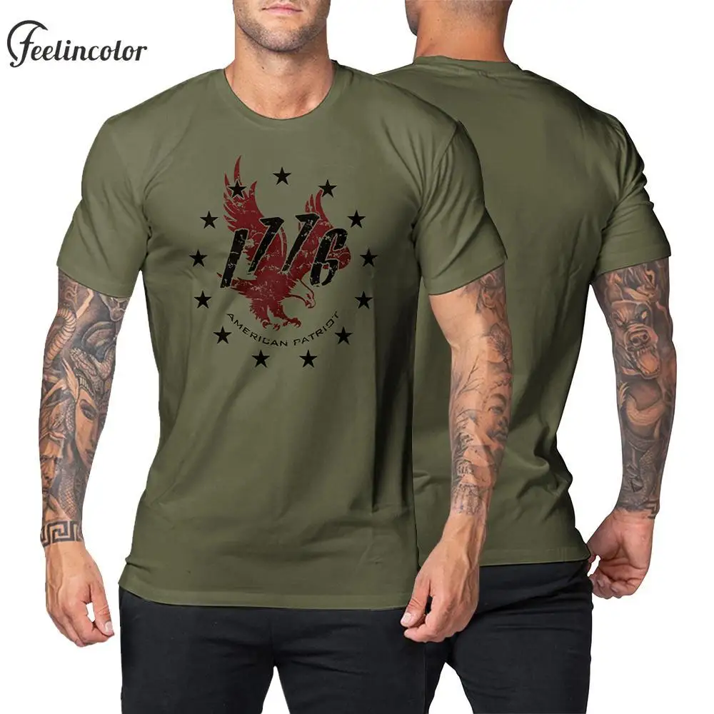 Vintage Men Tops Short Sleeved Shirt Independence Day T-Shirt Crewneck Tees Army Green Streetwear Summer Fashion Male Clothing
Vintage Men Tops Short Sleeved Shirt Independence Day T-Shirt Crewneck Tees Army Green Streetwear Summer Fashion Male Clothing