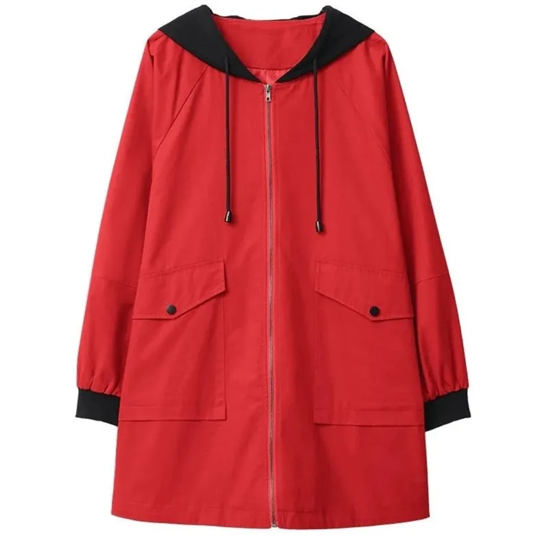 Women's Plus-size Jacket 2025 Autumn New Female Loose Age-Reducing Long Coat Red Ladies Hooded Stitching Overwear
Women's Plus-size Jacket 2025 Autumn New Female Loose Age-Reducing Long Coat Red Ladies Hooded Stitching Overwear