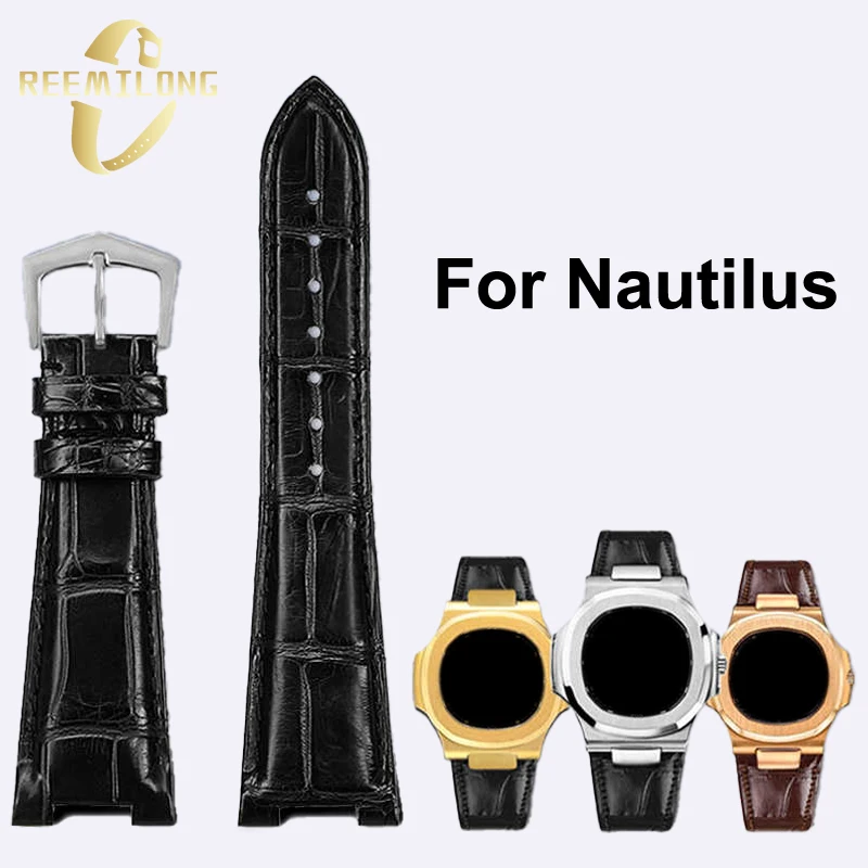 Cowhide lea/ther watch strap 25*13mm black brown blue men's watchband with Steel rose gold adapter For Patek Philippe Nautilus
Cowhide lea/ther watch strap 25*13mm black brown blue men's watchband with Steel rose gold adapter For Patek Philippe Nautilus