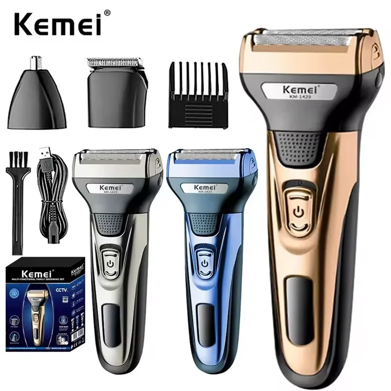 Kemei KM-1429 3 in 1 Electric Beard Shaver Professional Nose Trimmer Detachable Blade Mens Multifunctional Hair Cutting Machine
Kemei KM-1429 3 in 1 Electric Beard Shaver Professional Nose Trimmer Detachable Blade Mens Multifunctional Hair Cutting Machine