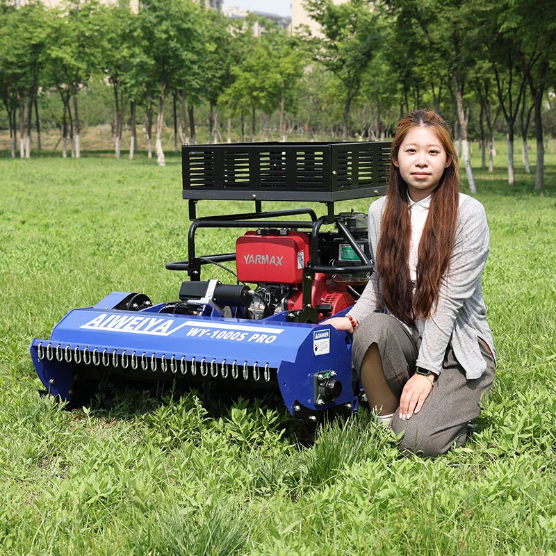 Customized Farm Tracked All Terrain Remote Control Robot Lawn Mower with Engine Big Power for Slope grass Cutting
Customized Farm Tracked All Terrain Remote Control Robot Lawn Mower with Engine Big Power for Slope grass Cutting