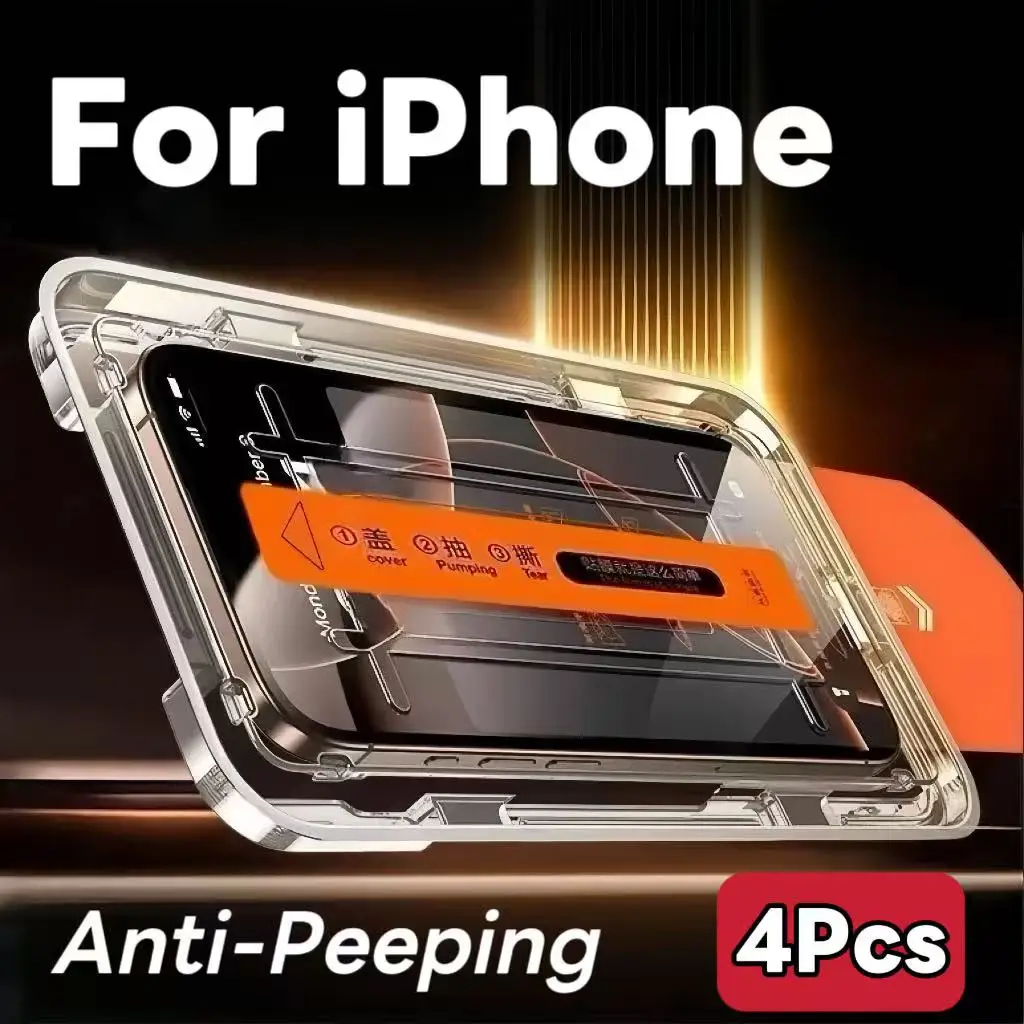 4Pcs Tempered Glass Screen Protector for iPhone Series with Privacy Protection
4Pcs Tempered Glass Screen Protector for iPhone Series with Privacy Protection