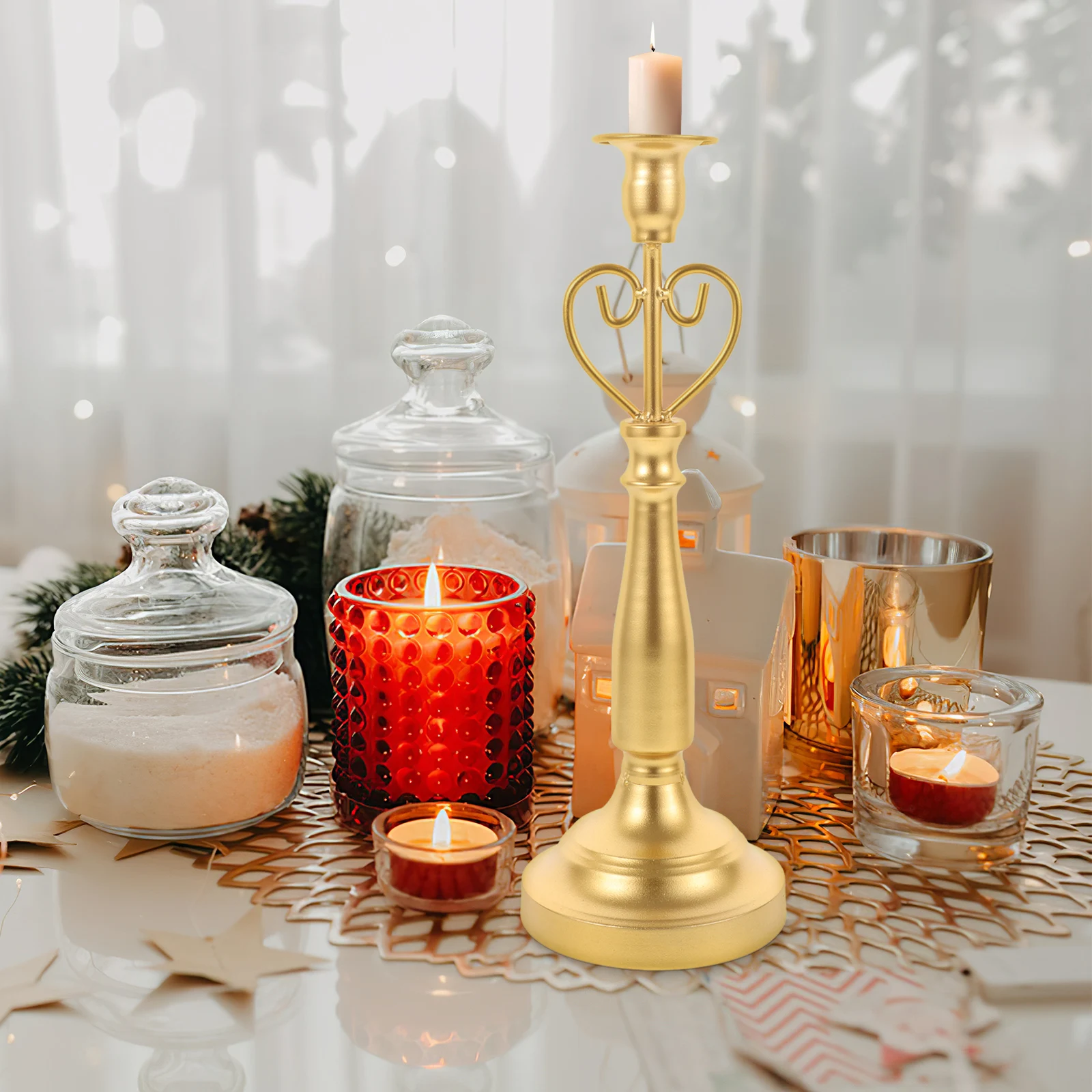 Vintage Metal Tabletop Holder Pillar Taper Candlestick Decorative Stand For Party Wedding Farmhouse Table Centerpiece
Vintage Metal Tabletop Holder Pillar Taper Candlestick Decorative Stand For Party Wedding Farmhouse Table Centerpiece