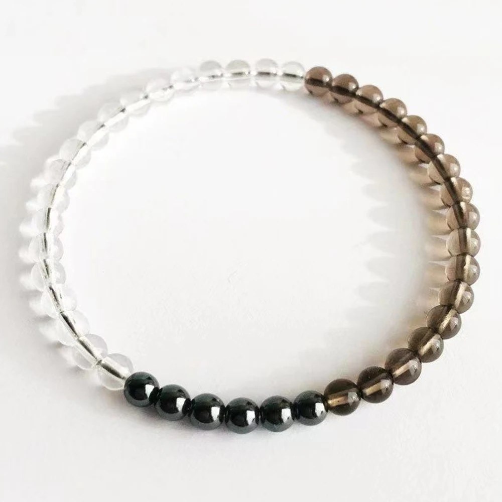 MG2281 New 4 MM Hematite Clear Crystal Smoky Quartz Mix Bracelet Womens Anxiety Relief Protect Wrist Mala
MG2281 New 4 MM Hematite Clear Crystal Smoky Quartz Mix Bracelet Womens Anxiety Relief Protect Wrist Mala