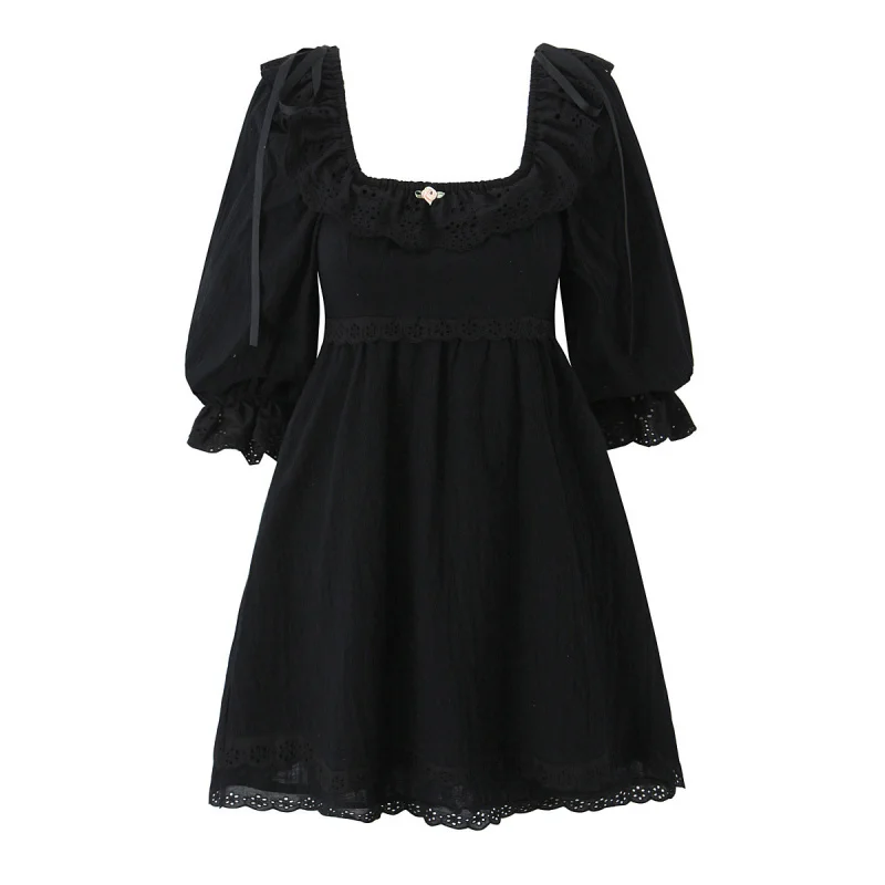 2025New Summer Vacation Style Solid Color Lace Square Neck Puff Sleeve Midi Dress
2025New Summer Vacation Style Solid Color Lace Square Neck Puff Sleeve Midi Dress