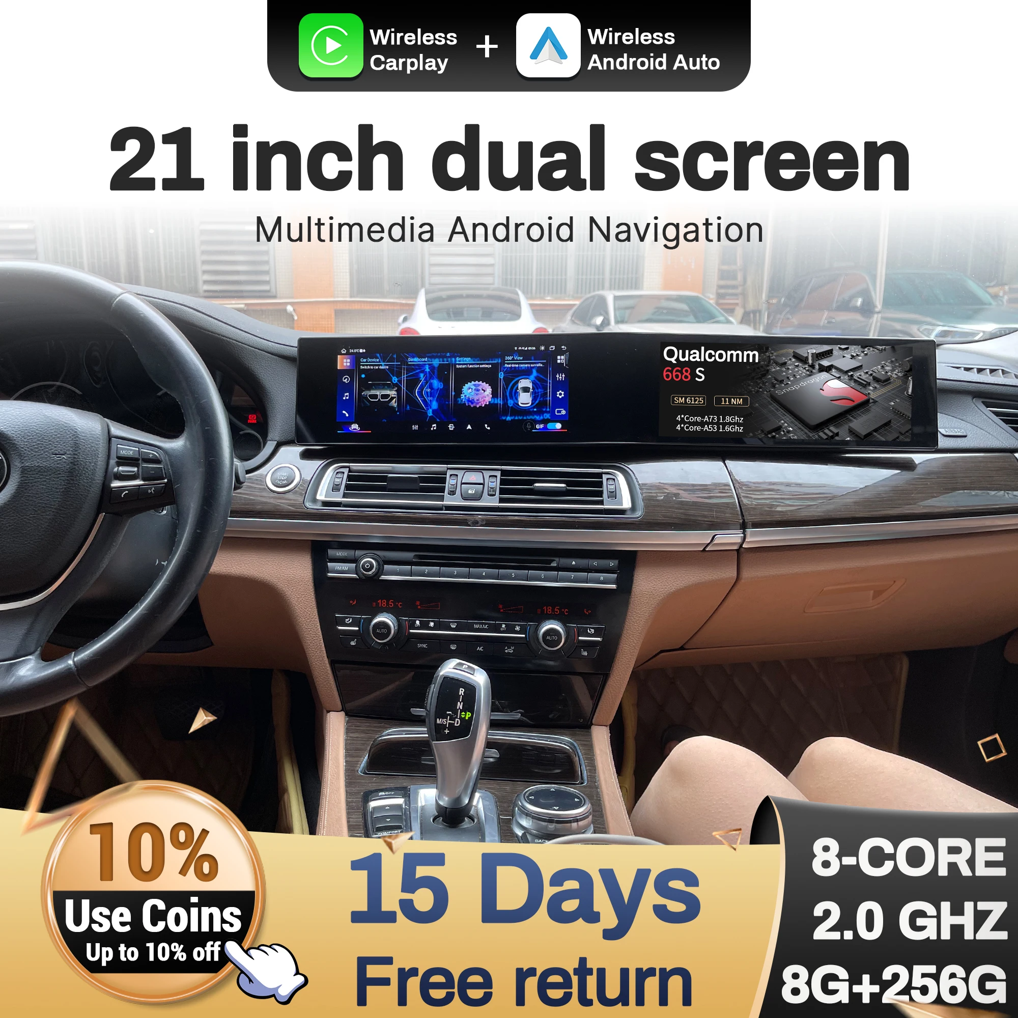 21-дюймовый Android-радио для BMW 7 серии 2009-2015, беспроводной Apple Bluetooth Carplay, мультимедийный сенсорный экран, стерео
21-дюймовый Android-радио для BMW 7 серии 2009-2015, беспроводной Apple Bluetooth Carplay, мультимедийный сенсорный экран, стерео