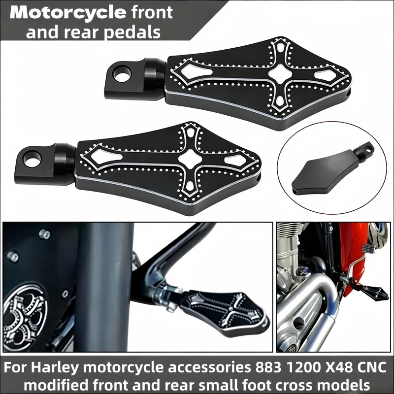 Motorcycle front and rear cross foot nail pedals For Harley 883 1200 X48 CNC modified front and rear small foot cross models
Motorcycle front and rear cross foot nail pedals For Harley 883 1200 X48 CNC modified front and rear small foot cross models