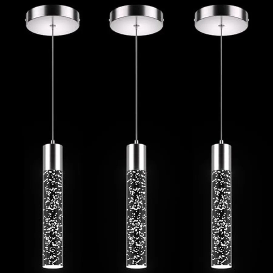 Pendant Lights Kitchen Island 6500K Modern Kitchen Island Lights Brushed Ceiling Lighting Fixtures with Crystal Bubble Integrat
Pendant Lights Kitchen Island 6500K Modern Kitchen Island Lights Brushed Ceiling Lighting Fixtures with Crystal Bubble Integrat
