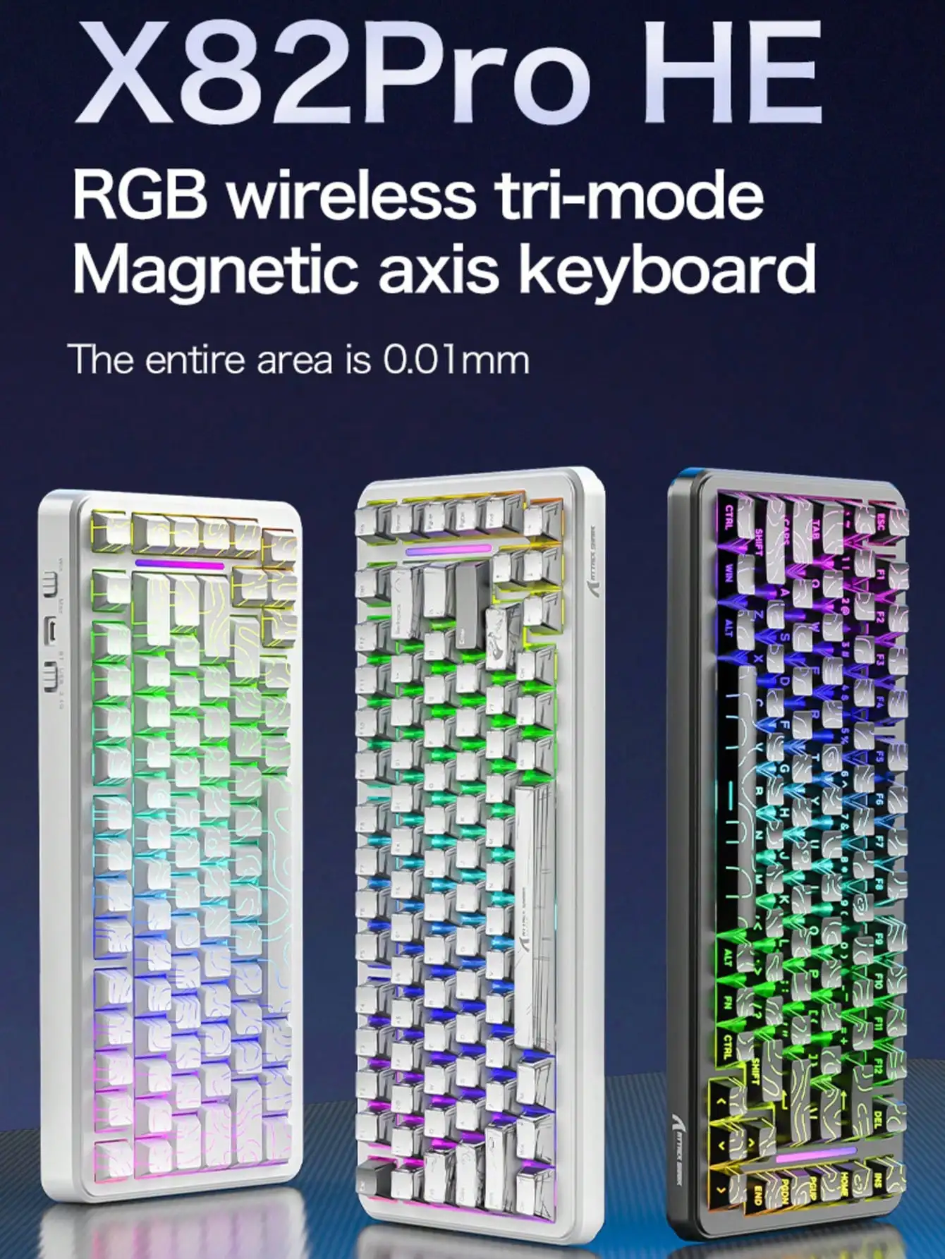 X82PRO three-mode RGB magnetic axis mechanical keyboard 8K wireless bluetooth keyboard
X82PRO three-mode RGB magnetic axis mechanical keyboard 8K wireless bluetooth keyboard