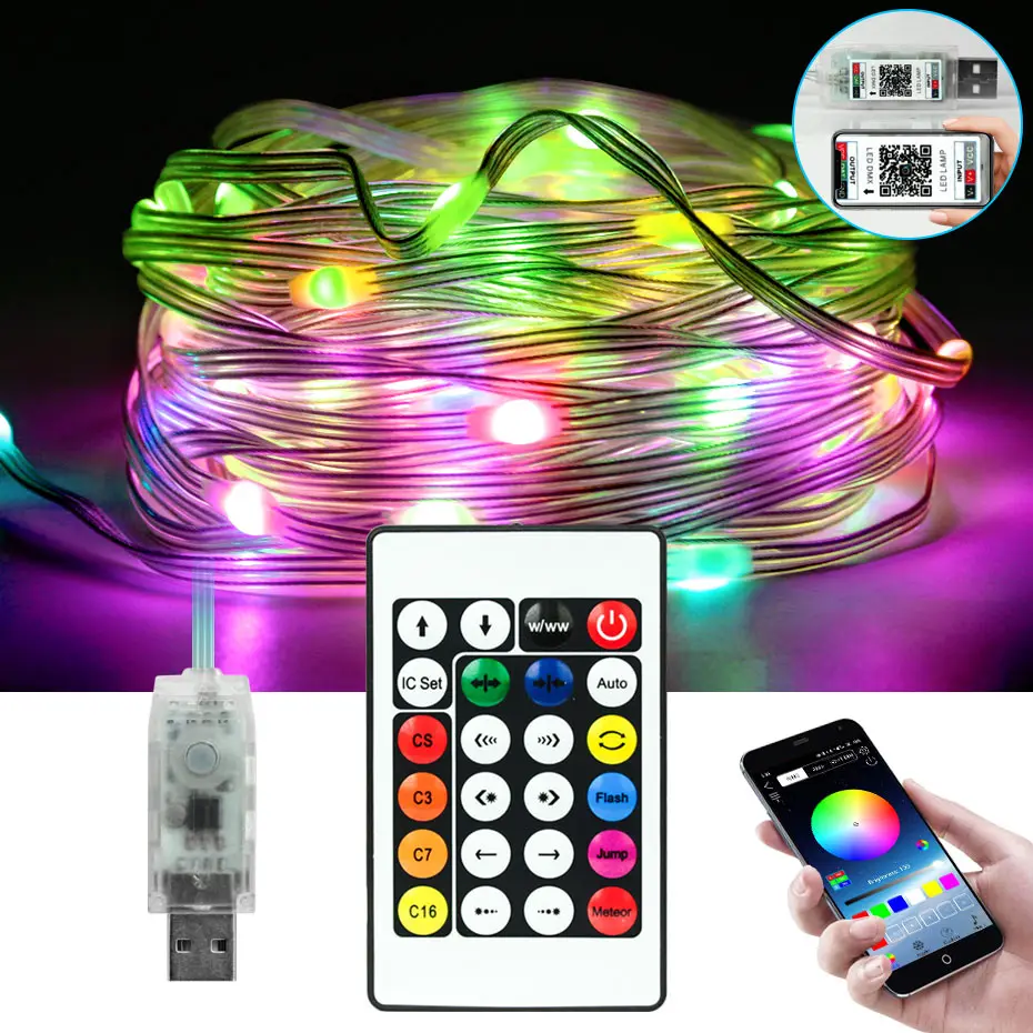 Smart Bluetooth 5V RGBIC WS2812b Led Lights Strip 5M 10M Waterproof Fairy String Light RGB Chasing Fairy Music Sync Home Decor
Smart Bluetooth 5V RGBIC WS2812b Led Lights Strip 5M 10M Waterproof Fairy String Light RGB Chasing Fairy Music Sync Home Decor