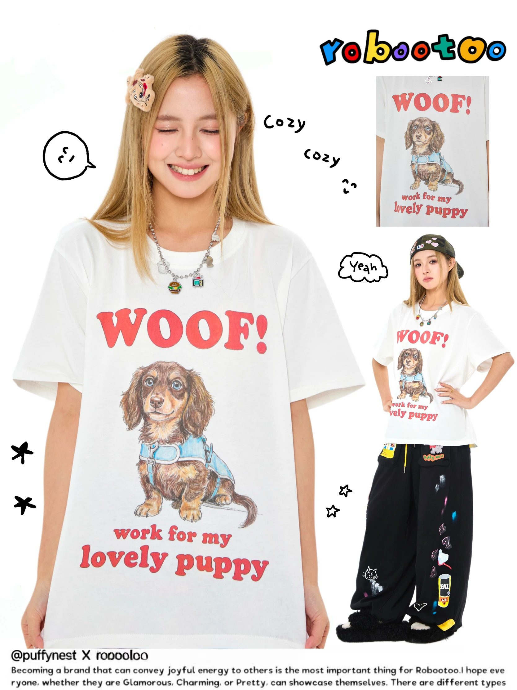Robootoo Original Illustration Artist Cute Print Loose Comfortable Versatile Cotton Short Sleeve T-Shirt Summer Casual Style
Robootoo Original Illustration Artist Cute Print Loose Comfortable Versatile Cotton Short Sleeve T-Shirt Summer Casual Style