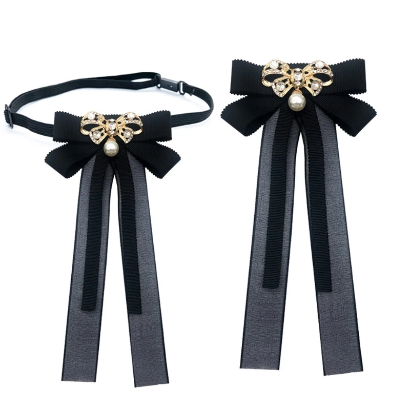 New Student Pre Bow Tie Brooch with Pearl for Rhinestone Ribbon Bowknot Shirt Collar
New Student Pre Bow Tie Brooch with Pearl for Rhinestone Ribbon Bowknot Shirt Collar