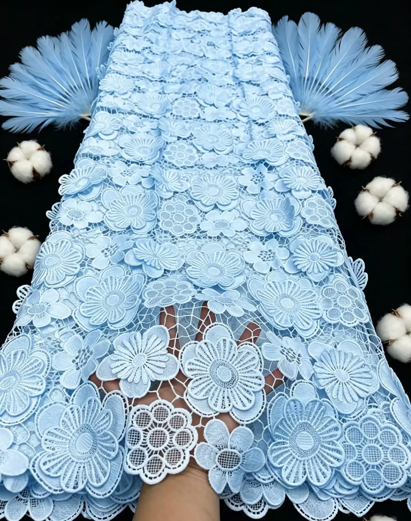 3D Blue Appliques Guipure Lace Heavy Embroidered Water Soluble Cord Fabric African Cupion Cloth Dubai Wedding Dress Sewin G149-1
3D Blue Appliques Guipure Lace Heavy Embroidered Water Soluble Cord Fabric African Cupion Cloth Dubai Wedding Dress Sewin G149-1