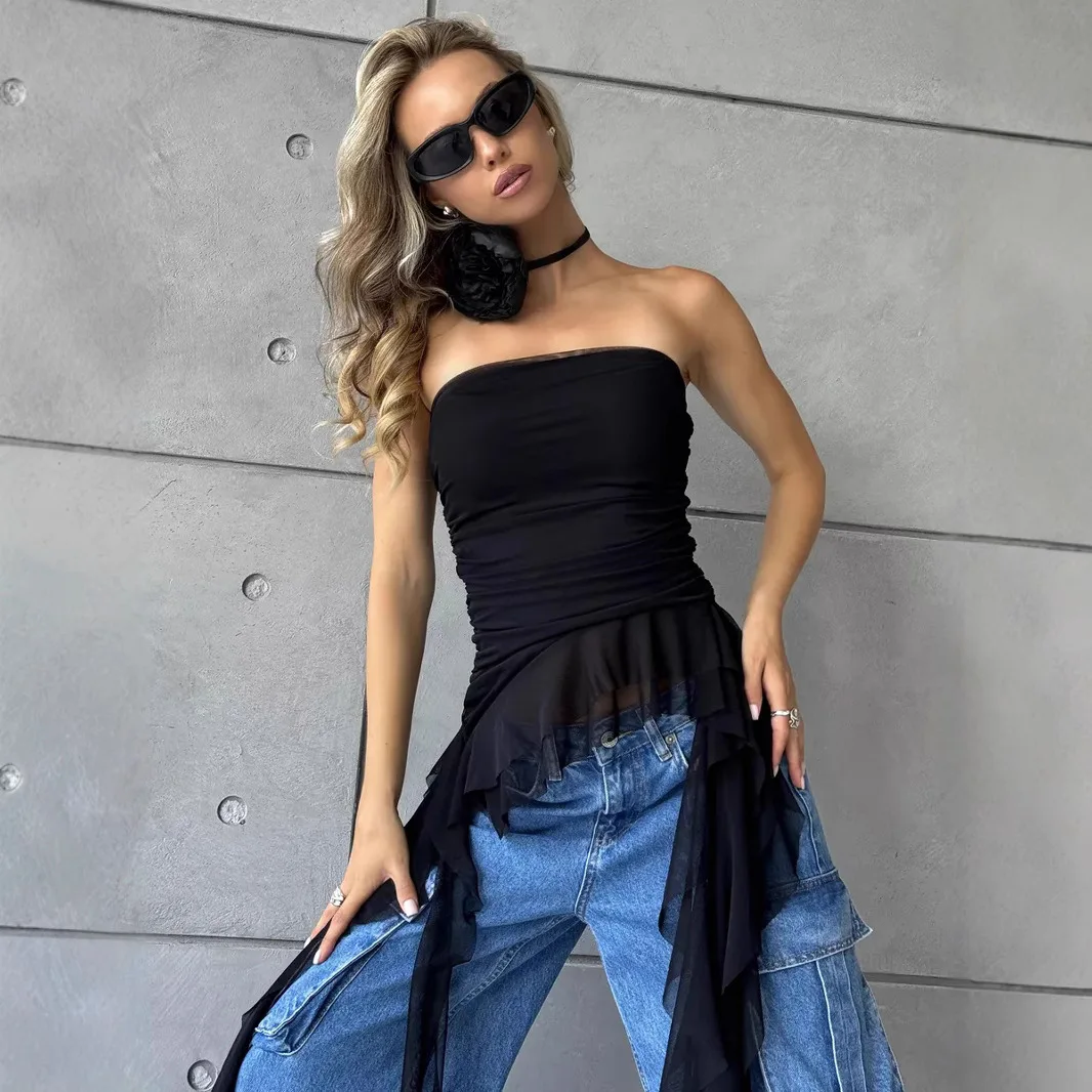 Sexy hot girl one-length neck irregular mesh 2025 summer new midi skirt off-shoulder solid color slim backless sleeveless dress
Sexy hot girl one-length neck irregular mesh 2025 summer new midi skirt off-shoulder solid color slim backless sleeveless dress