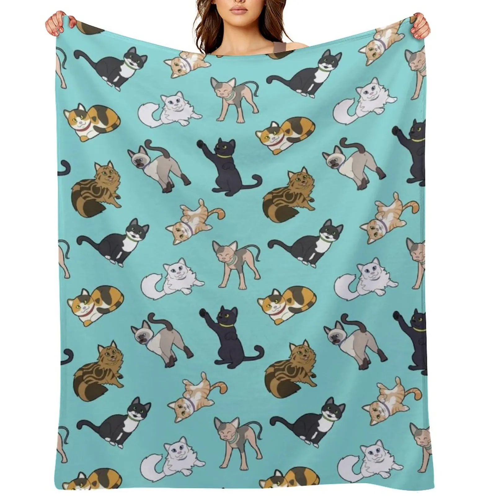 Cat Pattern - Teal Throw Blanket Luxury Thicken Decorative Beds Luxury Throw bed plaid Blankets
Cat Pattern - Teal Throw Blanket Luxury Thicken Decorative Beds Luxury Throw bed plaid Blankets