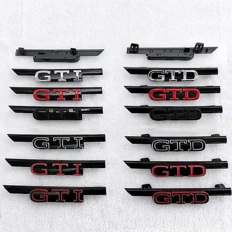3D ABS Car Front Grille Emblem Decoration for Volkswagen VW GTI GTD Badge Golf Passat Jetta Polo Touareg 3 5 8 MK8 MK3 RLINE