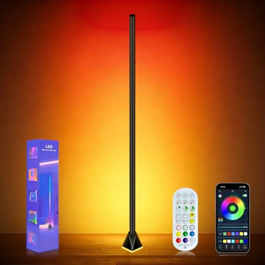 Corner Floor Lamp Smart RGB LED Corner Lamp with App and Remote Control Mood Lighting 16 Million DIY Colors and 68+ Scene Music
Corner Floor Lamp Smart RGB LED Corner Lamp with App and Remote Control Mood Lighting 16 Million DIY Colors and 68+ Scene Music