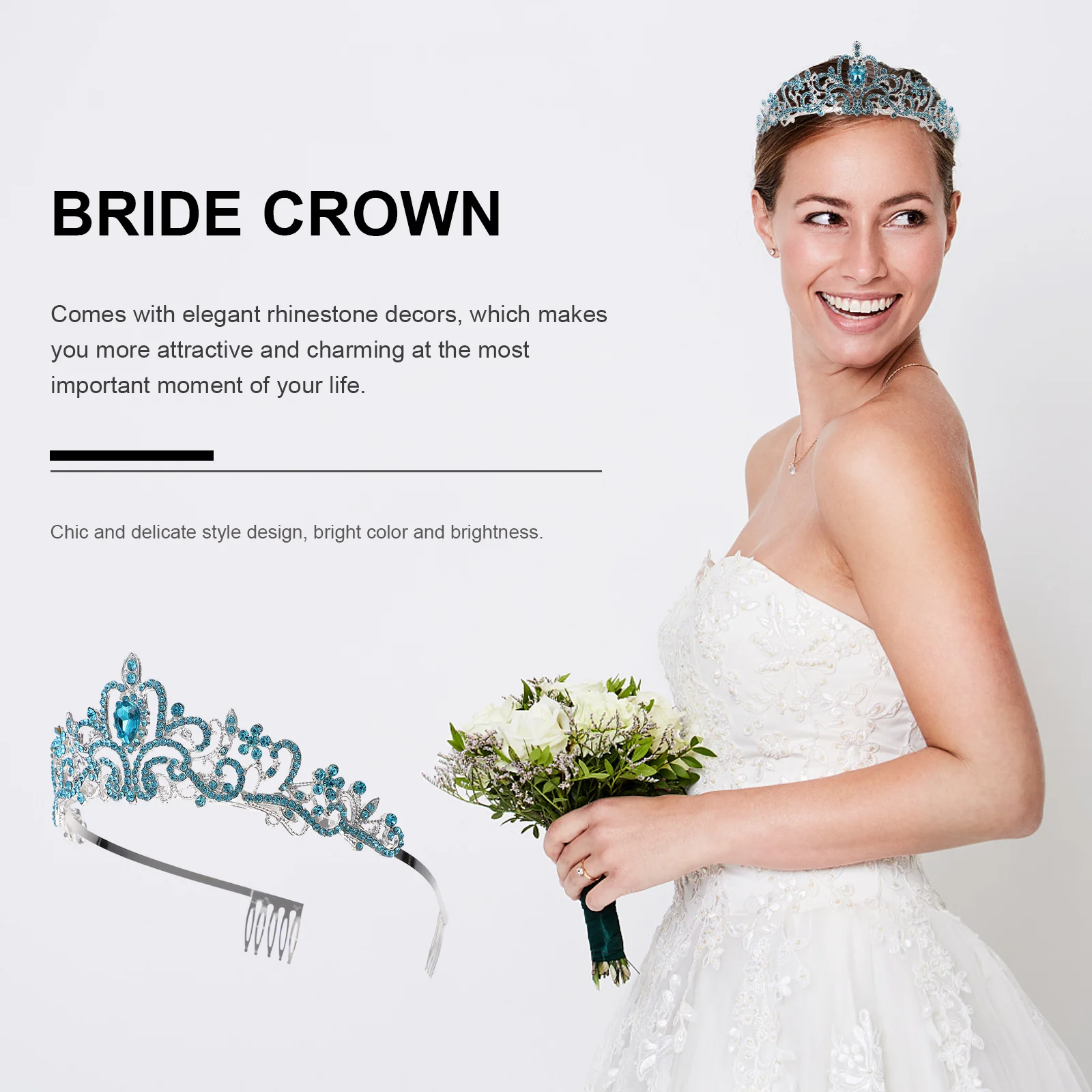 Изысканная свадебная тиара-корона со стразами, 1 шт., премиум-класса, для особых случаев, очаровательная свадебная заколка для волос
Изысканная свадебная тиара-корона со стразами, 1 шт., премиум-класса, для особых случаев, очаровательная свадебная заколка для волос