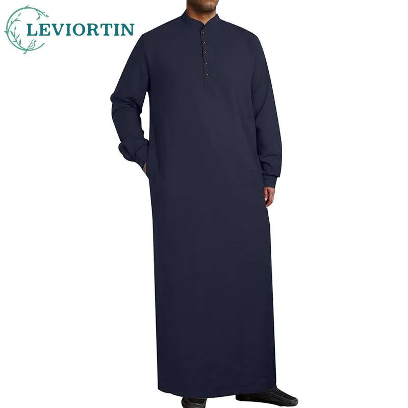 Four season hot selling Muslim men's fashionable urban style buckle pocket long shirt with enlarged and elongated Arabian robe
Four season hot selling Muslim men's fashionable urban style buckle pocket long shirt with enlarged and elongated Arabian robe