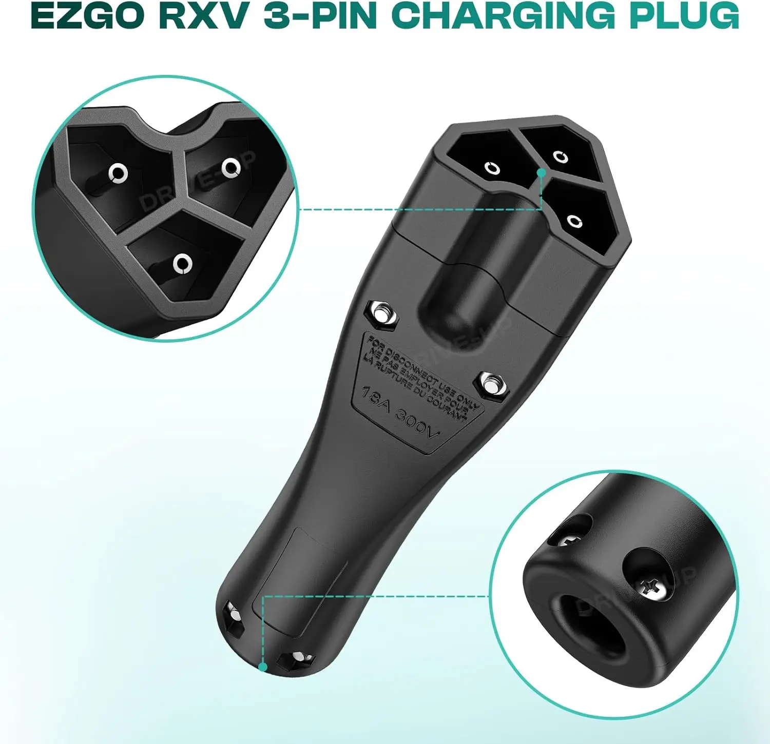 Golf Cart Charger RXV Triangle Connector Plug 48V Ez-Go Textron
Golf Cart Charger RXV Triangle Connector Plug 48V Ez-Go Textron