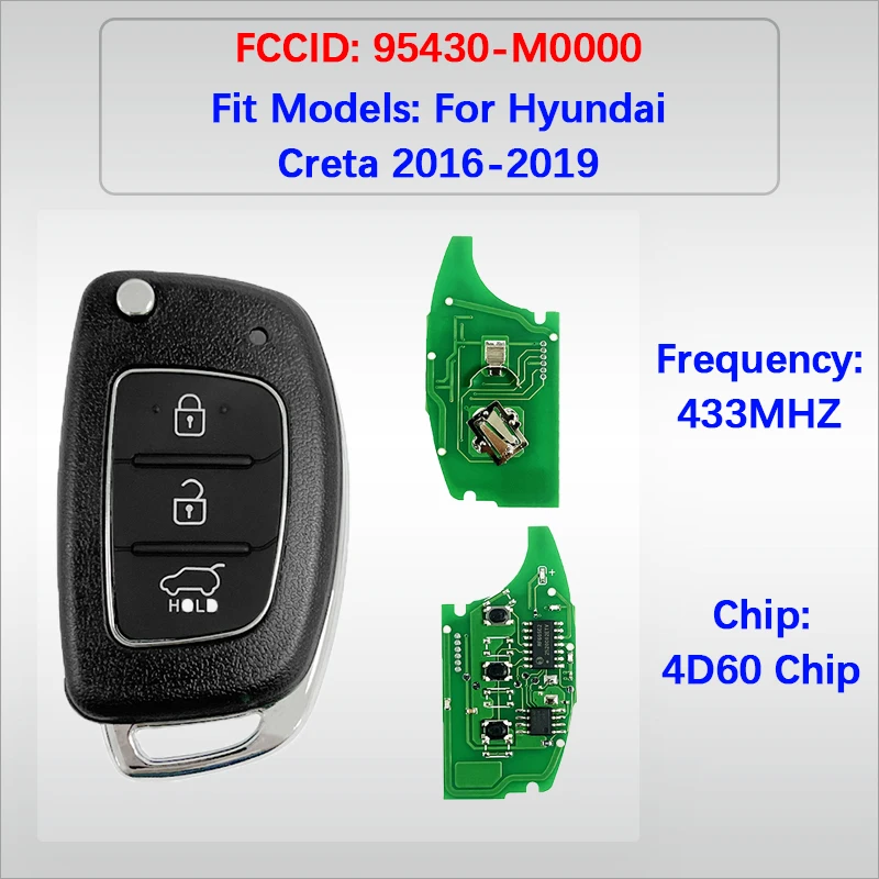 CN020116 Послепродажный 3-кнопочный смарт-ключ дистанционного управления 95430-M0000 FCC RKE-4F34 4D60 Чип 433 МГц без ключа Go для Hyundai Creta 2016-2019
CN020116 Послепродажный 3-кнопочный смарт-ключ дистанционного управления 95430-M0000 FCC RKE-4F34 4D60 Чип 433 МГц без ключа Go для Hyundai Creta 2016-2019