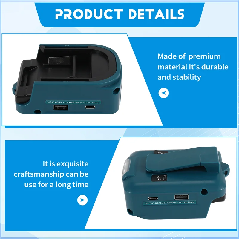 LICE-для ADP05 14,4 В/18 В Lion Батарея USB/Type-C Порт преобразователя со светодиодным прожектором Наружный светильник для
LICE-для ADP05 14,4 В/18 В Lion Батарея USB/Type-C Порт преобразователя со светодиодным прожектором Наружный светильник для