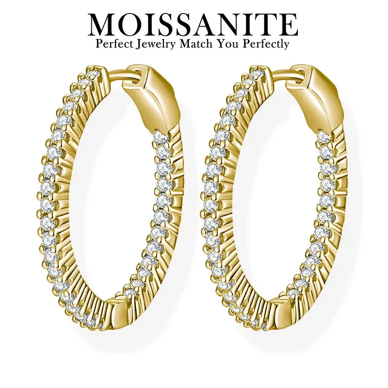 15/20/25/35mm Moissanite Hoop Earrings Gold Color 925 Sterling Silver 18K Gold Plated for Women Gift Jewelry
15/20/25/35mm Moissanite Hoop Earrings Gold Color 925 Sterling Silver 18K Gold Plated for Women Gift Jewelry