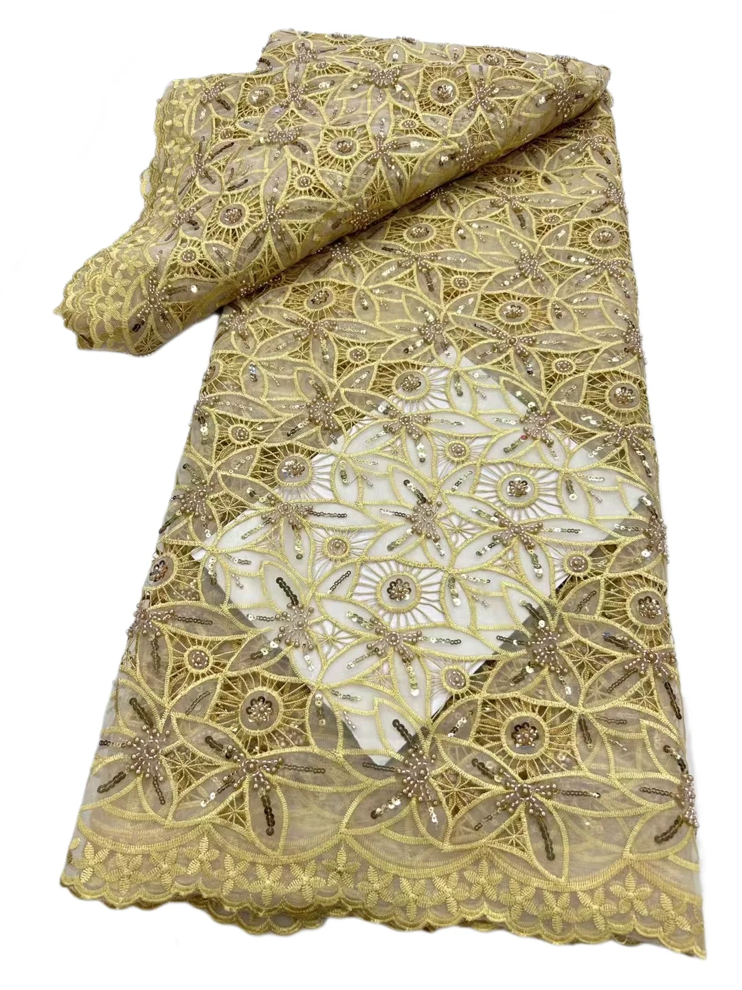 Wholesale Grace Floral Sequence African Luxury Beaded Embroidery Lace Fabric With Sequins 5 Yards For Sewing Women Dresses Cloth
Wholesale Grace Floral Sequence African Luxury Beaded Embroidery Lace Fabric With Sequins 5 Yards For Sewing Women Dresses Cloth