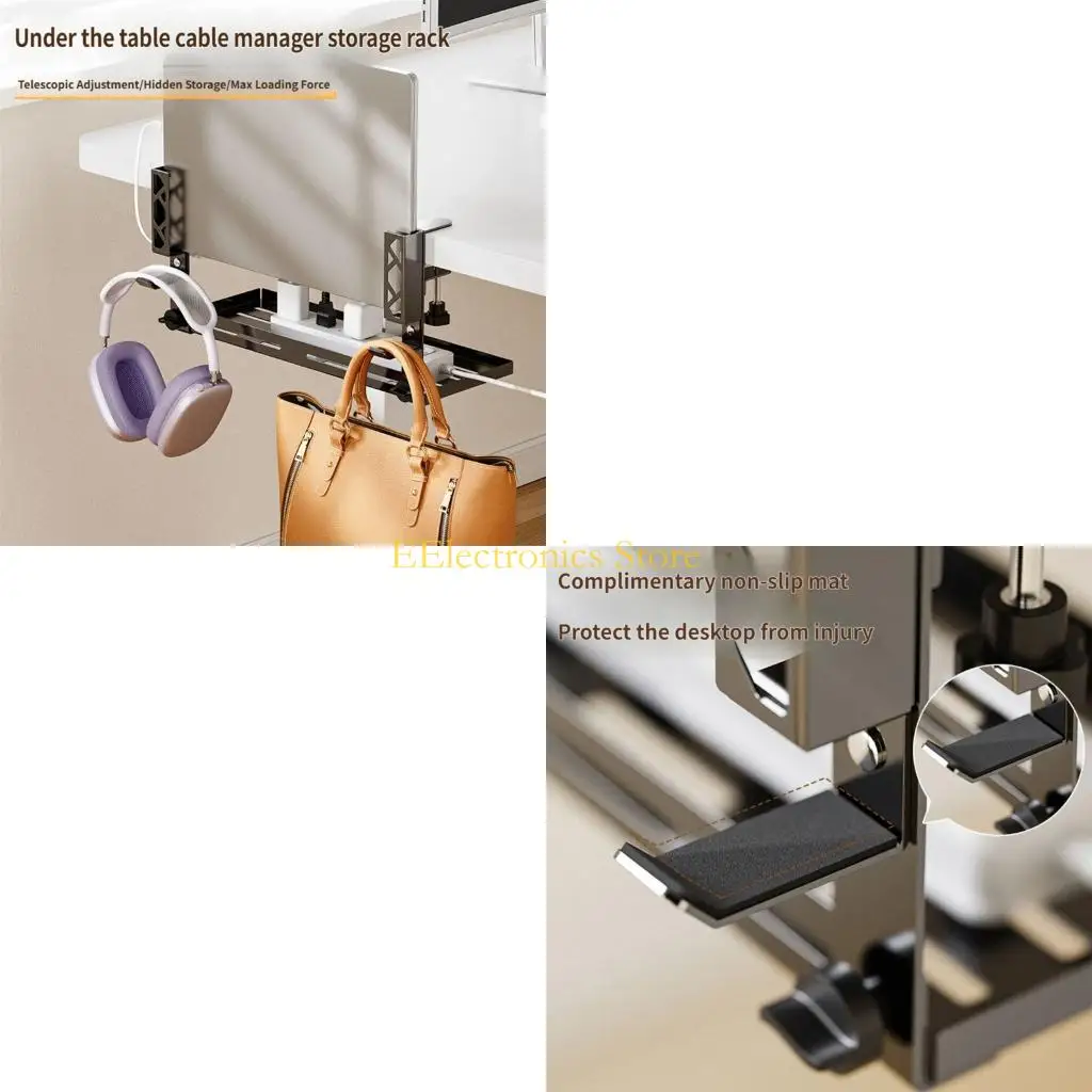B03C Space Saving Desk Edges Mount with Clamp Cable Management Organizers Builts In Storage Tray For Office Home Study Room
B03C Space Saving Desk Edges Mount with Clamp Cable Management Organizers Builts In Storage Tray For Office Home Study Room