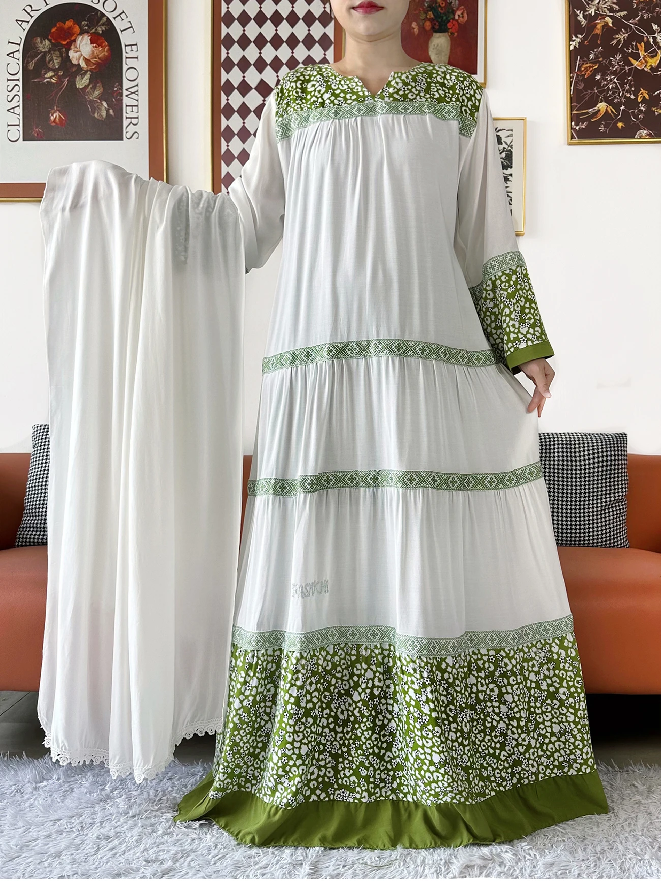 Exclusive Sales 2026 New African Boubou KASHKHA Cotton Abaya African Muslim Loose Dress with Big Scarf Maxi Dress for Ramadan
Exclusive Sales 2026 New African Boubou KASHKHA Cotton Abaya African Muslim Loose Dress with Big Scarf Maxi Dress for Ramadan