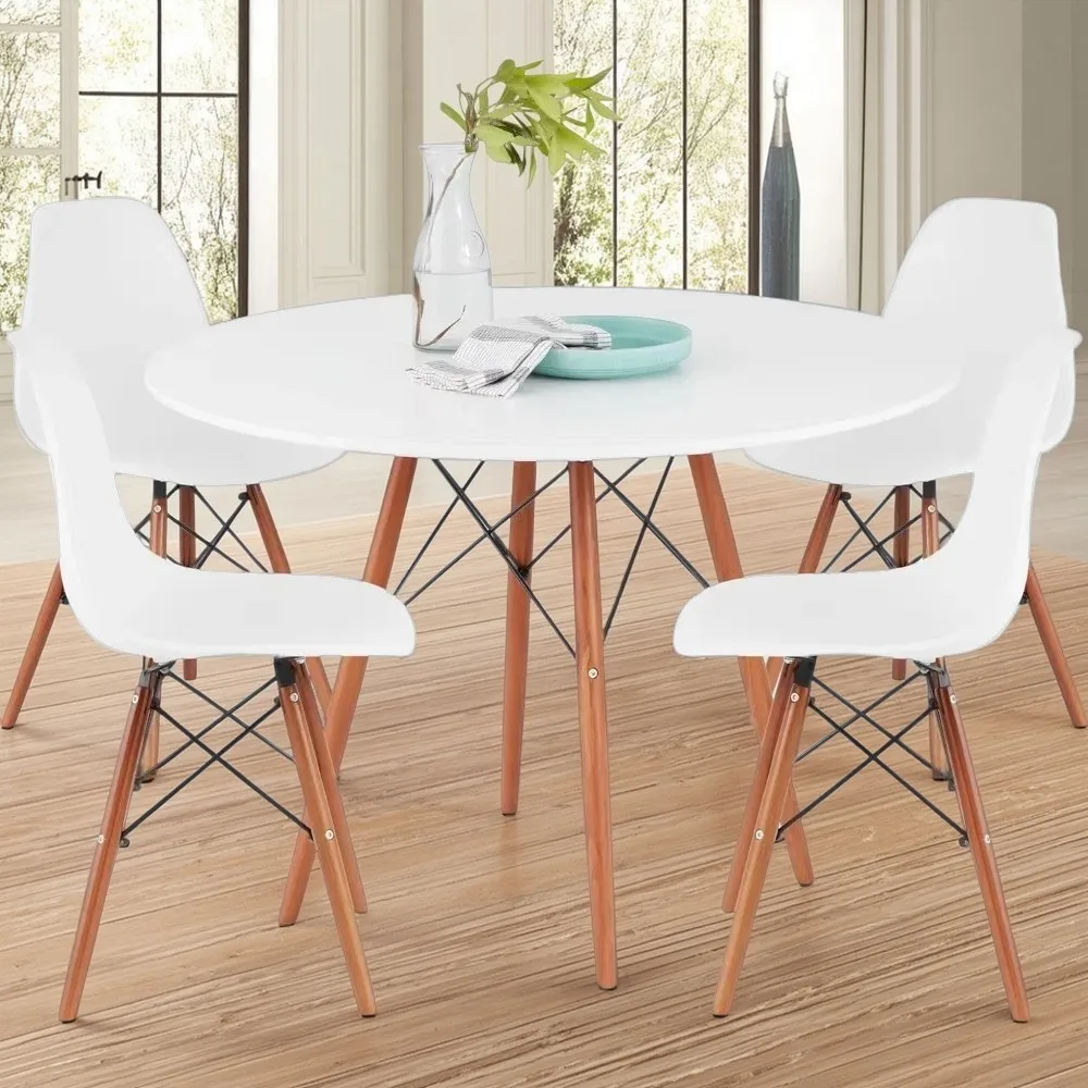 5-Piece Dining Set, Compact Mid-Century Modern Table & Chair Set for Home, Apartment w/ 4 Chairs, Plastic S
5-Piece Dining Set, Compact Mid-Century Modern Table & Chair Set for Home, Apartment w/ 4 Chairs, Plastic S