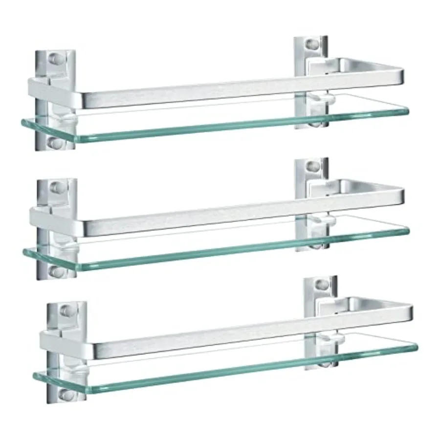 3 Pack Bathroom Glass Shelf Aluminum Tempered Glass 0.34in Extra Thick Rectangular 1 Tier Storage Organizer Wall Mount Silver 1
3 Pack Bathroom Glass Shelf Aluminum Tempered Glass 0.34in Extra Thick Rectangular 1 Tier Storage Organizer Wall Mount Silver 1