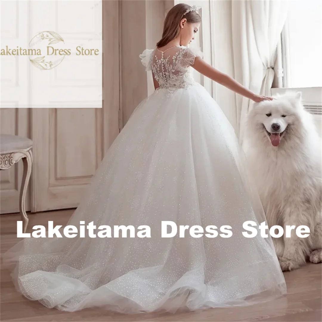Customization Flower Girl Dresses White Tulle Flower Pattern Appliques With Trailing Short Sleeve For Wedding Birthday Party Ban
Customization Flower Girl Dresses White Tulle Flower Pattern Appliques With Trailing Short Sleeve For Wedding Birthday Party Ban