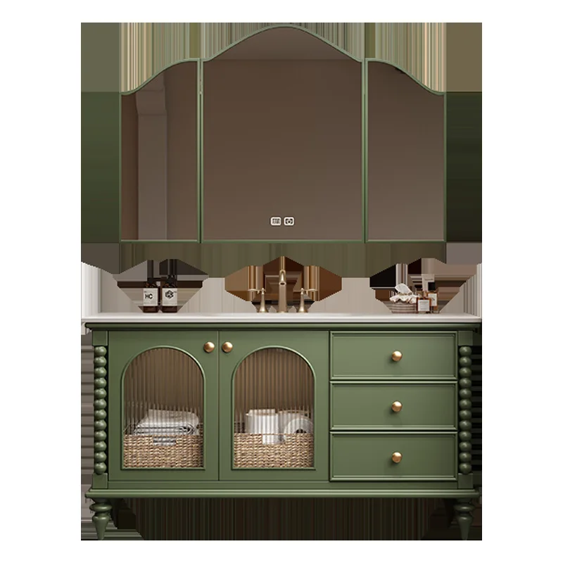 French retro medieval style bathroom cabinet combination rock slab hot bending integrated washbasin toilet hand wash table
French retro medieval style bathroom cabinet combination rock slab hot bending integrated washbasin toilet hand wash table