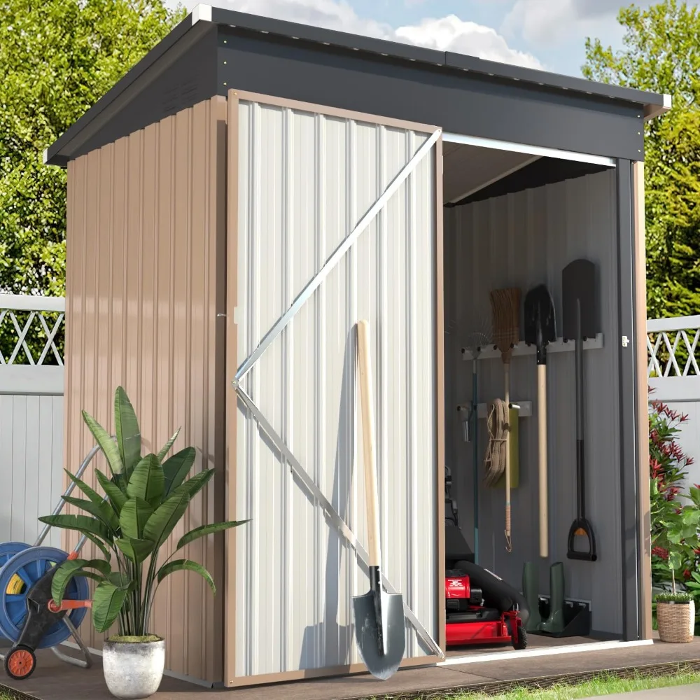 Outdoor Metal Storage Shed, Steel Garden Shed with Single Lockable Door, Tool Storage Shed for Backyard, Patio, Lawn
Outdoor Metal Storage Shed, Steel Garden Shed with Single Lockable Door, Tool Storage Shed for Backyard, Patio, Lawn