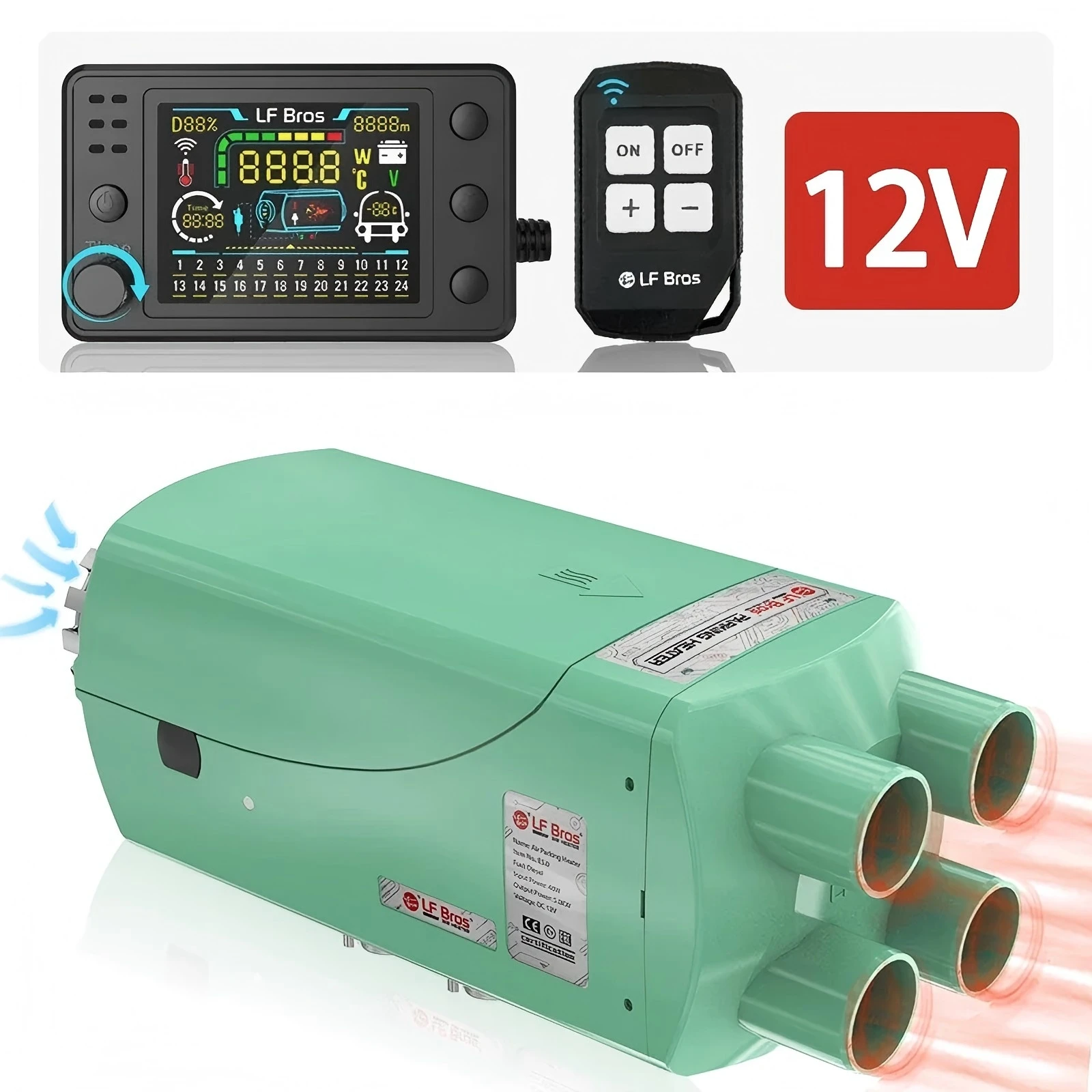 8 liters 12v 24v Parking Fuel Air Heater, Car Mounted Household Diesel Heating And Ventilation Integrated Unit
8 liters 12v 24v Parking Fuel Air Heater, Car Mounted Household Diesel Heating And Ventilation Integrated Unit
