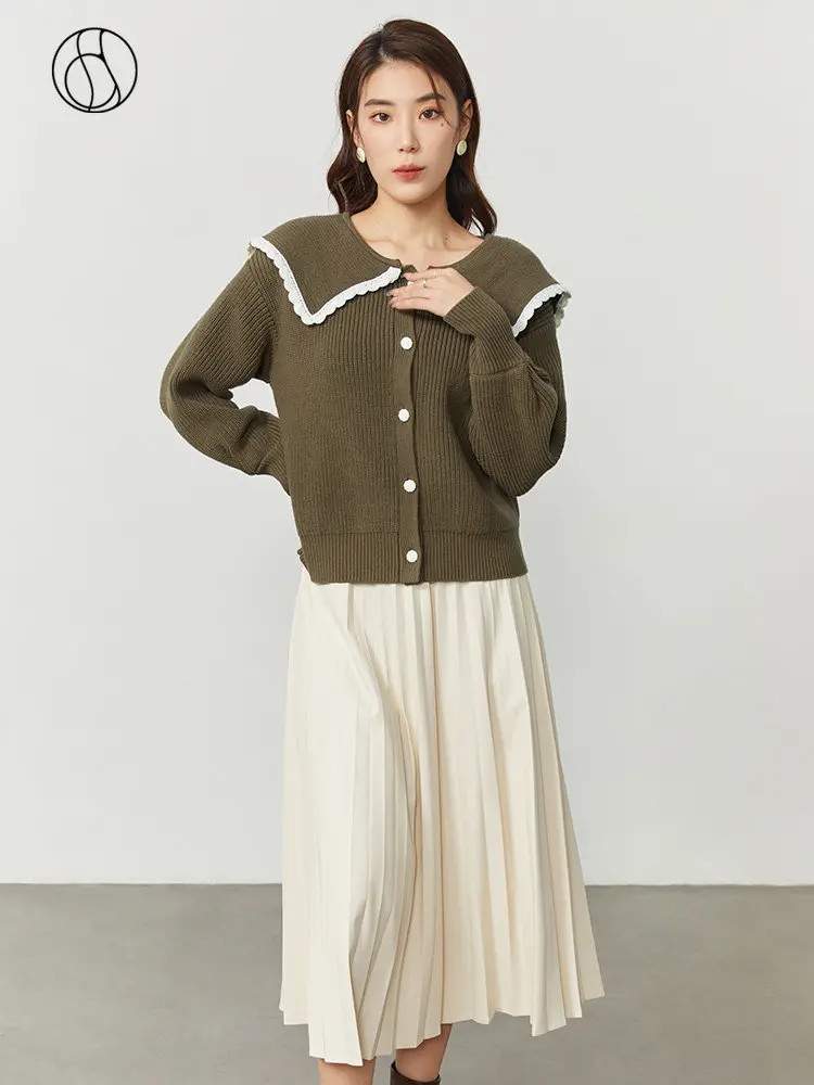 DUSHU Doll Collar Contrast Lace Knitted Cardigan For Women Autumn Winter Sweet Aging Shirt Single Breasted Sweaters For Women
DUSHU Doll Collar Contrast Lace Knitted Cardigan For Women Autumn Winter Sweet Aging Shirt Single Breasted Sweaters For Women