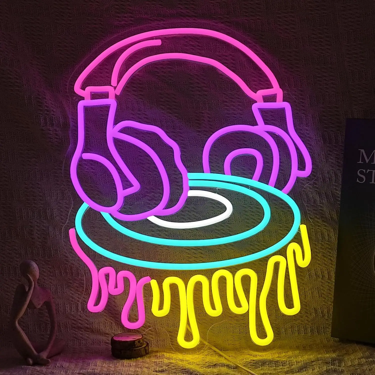 Vinyl Record Headphone Neon Sign USB Powered LED Neon Light for Music Studio Bar Party Gaming Room Bedroom Decoration Gift
Vinyl Record Headphone Neon Sign USB Powered LED Neon Light for Music Studio Bar Party Gaming Room Bedroom Decoration Gift