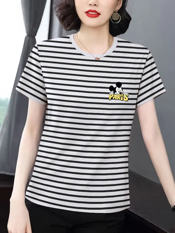 Loose Large Size T-Shirt Women's Short Sleeve Printed Slimming Concealing Mom Top Trendy Casual Cotton Blend round Neck
Loose Large Size T-Shirt Women's Short Sleeve Printed Slimming Concealing Mom Top Trendy Casual Cotton Blend round Neck