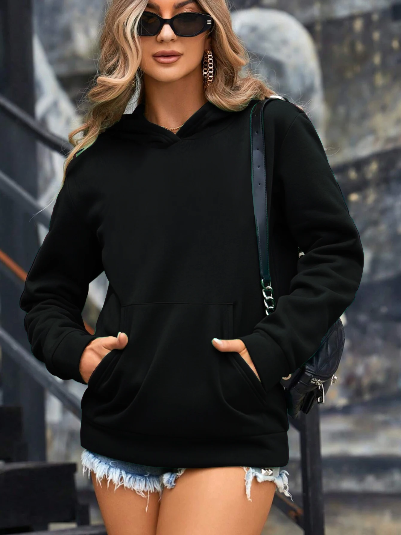 Women's Hooded Sweatshirt Spring And Autumn Casual Solid Color Long Sleeved Sport Sweatshirt Fashionable Loose Oversized Top
Women's Hooded Sweatshirt Spring And Autumn Casual Solid Color Long Sleeved Sport Sweatshirt Fashionable Loose Oversized Top