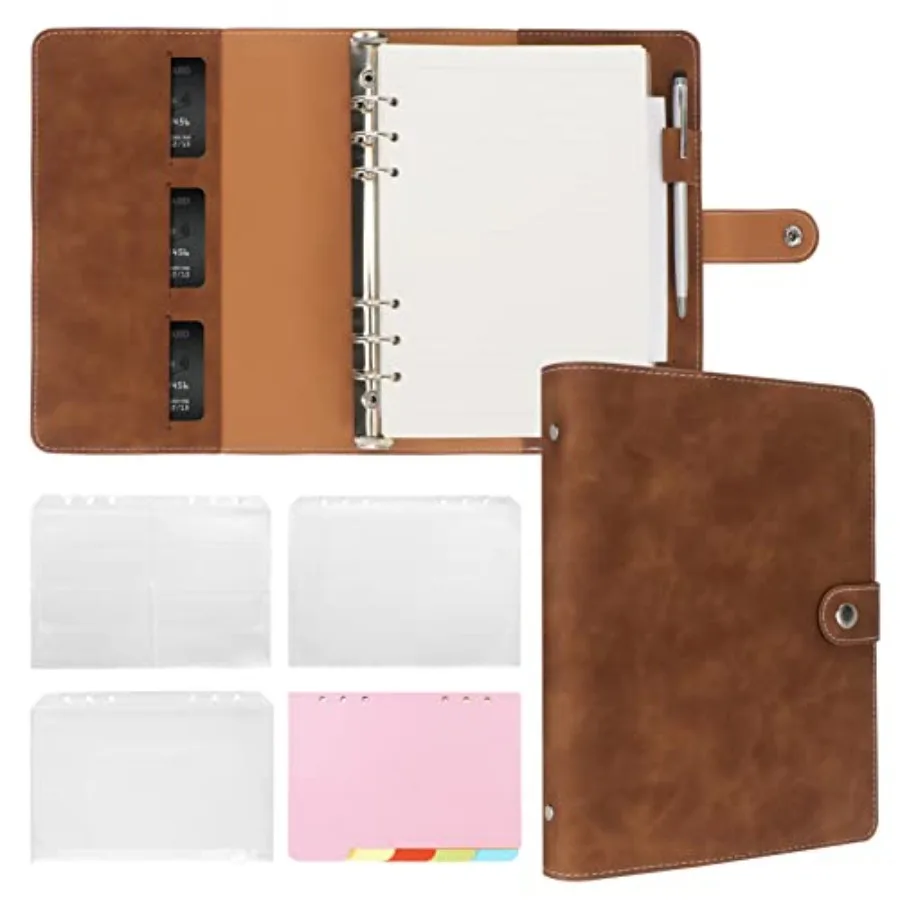 Binder Refillable Planner Notebook 6 Ring PU Leather Binder Journal with Pockets, Dividers, Refill Paper
Binder Refillable Planner Notebook 6 Ring PU Leather Binder Journal with Pockets, Dividers, Refill Paper