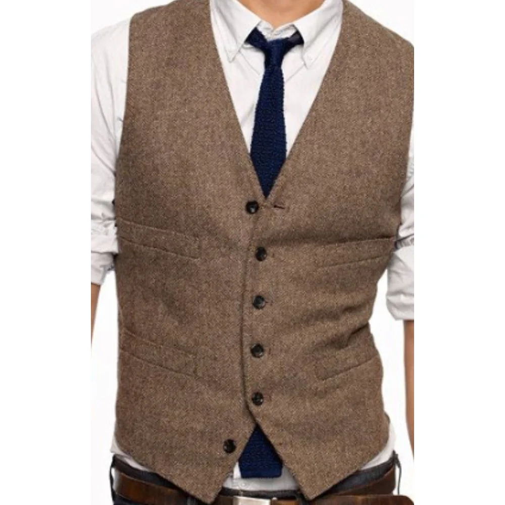 Men's Classic Vest Man V-Neck Business Style Vintage Herringbone Fabric Single-Breasted Casual Elegant Suit Sleeveless Fancy
Men's Classic Vest Man V-Neck Business Style Vintage Herringbone Fabric Single-Breasted Casual Elegant Suit Sleeveless Fancy