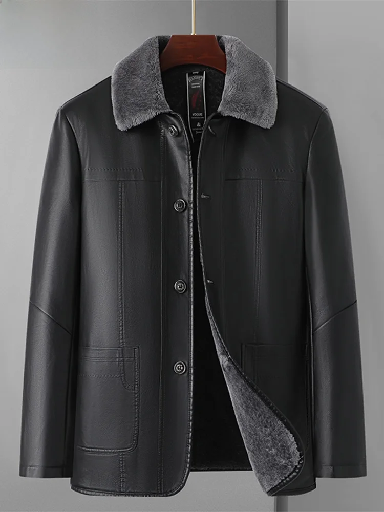 Утепленная зимняя куртка на флисовой подкладке для мужчин среднего возраста, повседневное длинное пальто с меховым воротником, теплая кожаная куртка, верхняя одежда
Утепленная зимняя куртка на флисовой подкладке для мужчин среднего возраста, повседневное длинное пальто с меховым воротником, теплая кожаная куртка, верхняя одежда