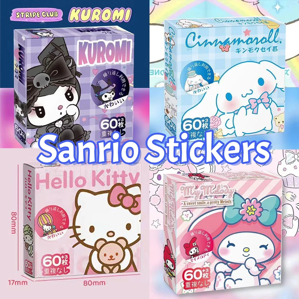 60pcs/set Sanrio Sticker Cute Kuromi Cinnamoroll Melody Hello Kitty Stickers for Kids Girls DIY Bag Phone Cartoon Sanrio Sticker
60pcs/set Sanrio Sticker Cute Kuromi Cinnamoroll Melody Hello Kitty Stickers for Kids Girls DIY Bag Phone Cartoon Sanrio Sticker