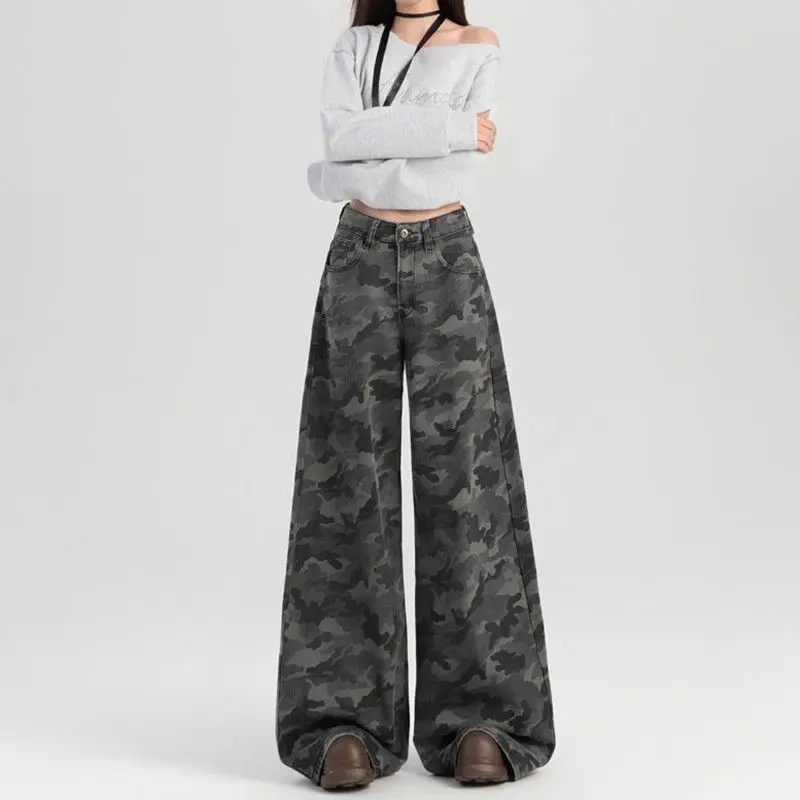 American High Street Workwear Wide Leg Camouflage Jeans Women's Retro High Waist Loose Slim Straight Casual Pants
American High Street Workwear Wide Leg Camouflage Jeans Women's Retro High Waist Loose Slim Straight Casual Pants