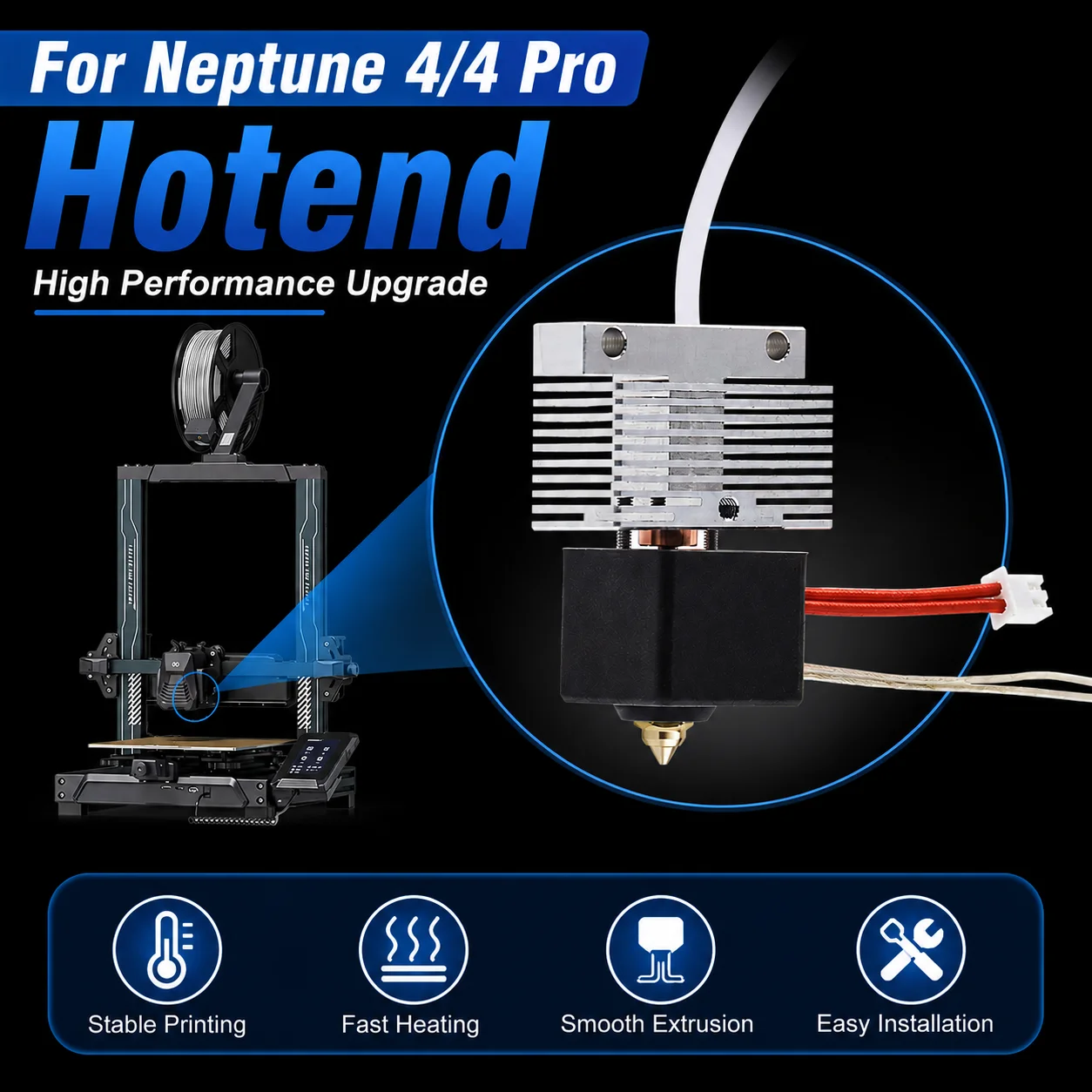 Assembled Hotend Belt Cover Nozzle Kit For Neptune 4,4 Pro J-head Print Extrusion Head Heat Sink Fit NP4 ,N4P Original
Assembled Hotend Belt Cover Nozzle Kit For Neptune 4,4 Pro J-head Print Extrusion Head Heat Sink Fit NP4 ,N4P Original