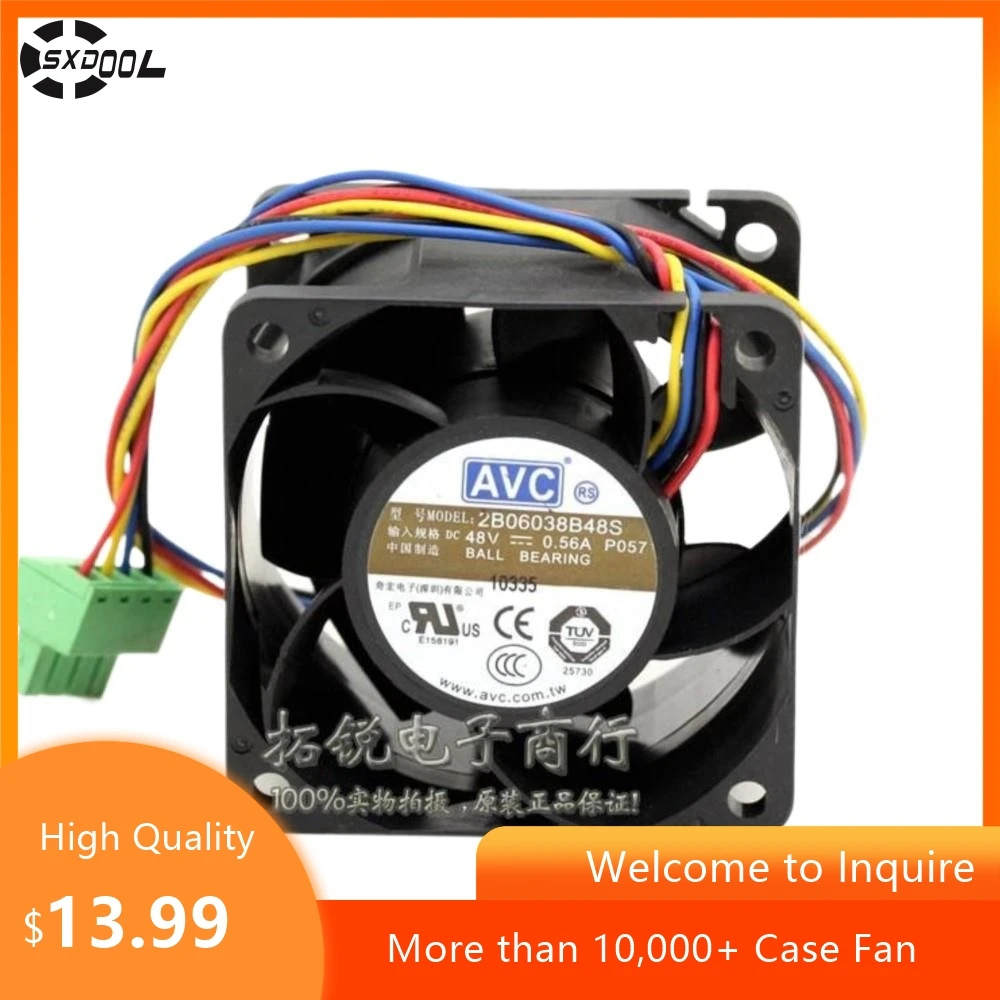Для AVC 2B06038B48S DC 48 В 0,56 А 60 мм X 38 мм ШИМ двухшаровой охлаждающий вентилятор для серверного источника питания промышленного оборудования Центр обработки данных
Для AVC 2B06038B48S DC 48 В 0,56 А 60 мм X 38 мм ШИМ двухшаровой охлаждающий вентилятор для серверного источника питания промышленного оборудования Центр обработки данных
