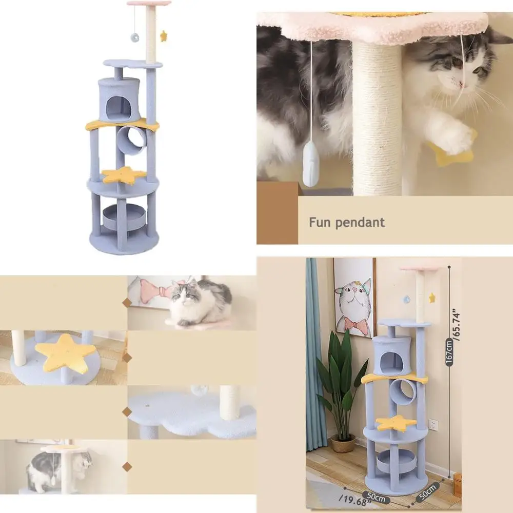 Трехъярусная башня для лазанья для кошек с когтеточкой и центром активности для игр
Трехъярусная башня для лазанья для кошек с когтеточкой и центром активности для игр